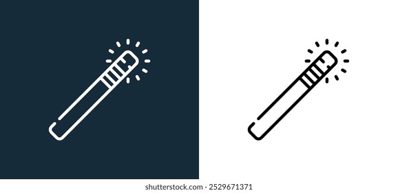 magic wand icon isolated on white and black colors. magic wand outline linear vector icon from vector edition collection for mobile apps, web and ui.