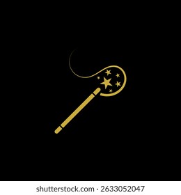 Magic wand icon isolated on black background