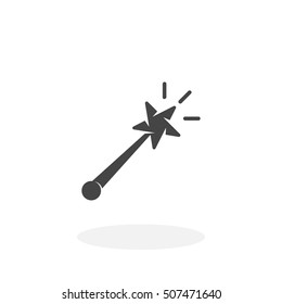 Magic wand icon isolated on white background. Magic wand vector logo. Flat design style. Modern vector pictogram for web graphics - stock vector