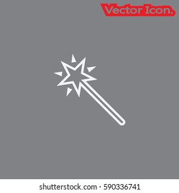 Magic wand icon isolated sign symbol and flat style for app, web and digital design. Vector illustration.