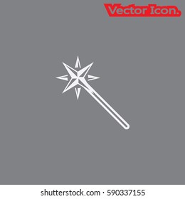 Magic wand icon isolated sign symbol and flat style for app, web and digital design. Vector illustration.