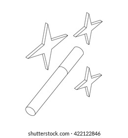 Magic wand icon, isometric 3d style