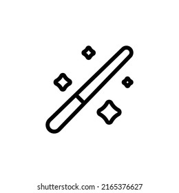 Magic Wand Icon. Line Art Style Design Isolated On White Background