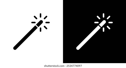 ícone de varinha mágica logotipo linear isolado