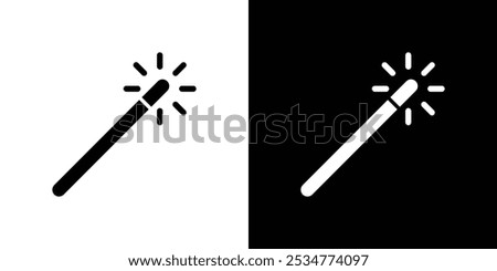 magic wand icon linear logo isolated
