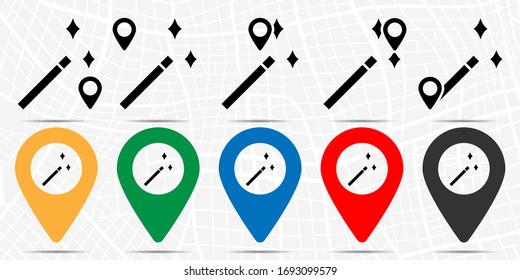 Zauberstab Symbol in der Position gesetzt. Einfache Glyphe, flache Illustration im Web, minimalistische Design-Symbole