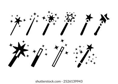 Magic wand icon logo design template isolated illustration