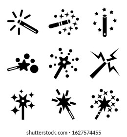 magic wand icon or logo isolated sign symbol vector illustration - Collection of high quality black style vector icons
