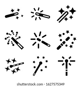 magic wand icon or logo isolated sign symbol vector illustration - Collection of high quality black style vector icons
