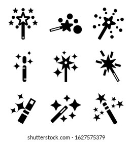 magic wand icon or logo isolated sign symbol vector illustration - Collection of high quality black style vector icons
