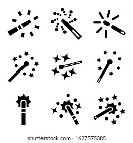 magic wand icon or logo isolated sign symbol vector illustration - Collection of high quality black style vector icons
