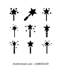 magic wand icon or logo isolated sign symbol vector illustration - high quality black style vector icons
