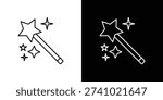 Magic wand icon logo vector template