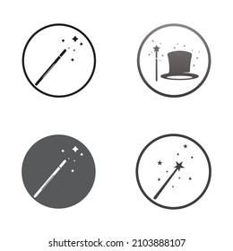 magic wand icon logo vector illustration