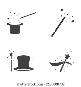 magic wand icon logo vector illustration