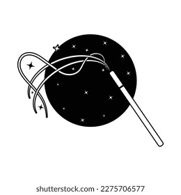 plantilla de vector de logotipo de icono de varita mágica
