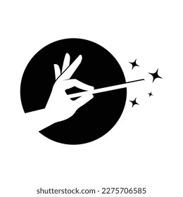 magic wand icon logo vector template