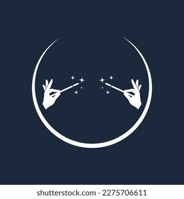 magic wand icon logo vector template