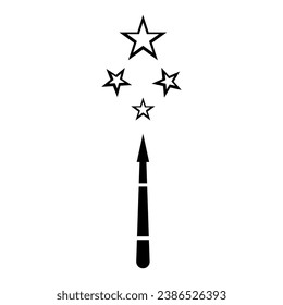 magic wand icon logo vector illustration
