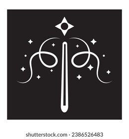 magic wand icon logo vector illustration