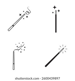 magic wand icon logo vector illustration design template