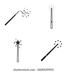 magic wand icon logo vector illustration design template