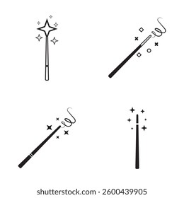 magic wand icon logo vector illustration design template