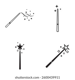 magic wand icon logo vector illustration design template