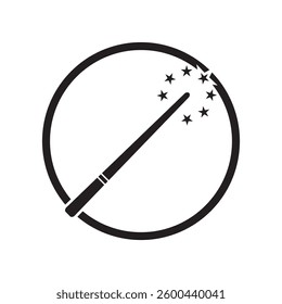magic wand icon logo vector illustration design template