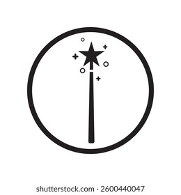 magic wand icon logo vector illustration design template