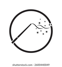 magic wand icon logo vector illustration design template