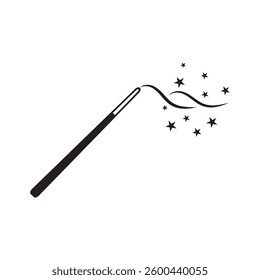 magic wand icon logo vector illustration design template