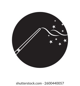 magic wand icon logo vector illustration design template