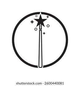 magic wand icon logo vector illustration design template