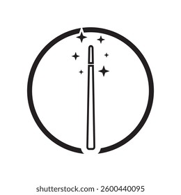 magic wand icon logo vector illustration design template