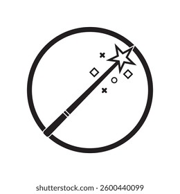 magic wand icon logo vector illustration design template