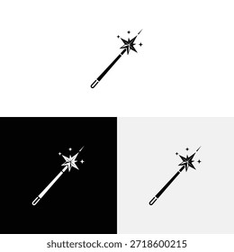 Magic wand ícone logotipo vetor ilustração design 