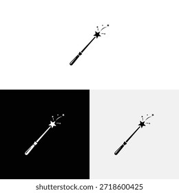 Magic wand ícone logotipo vetor ilustração design 