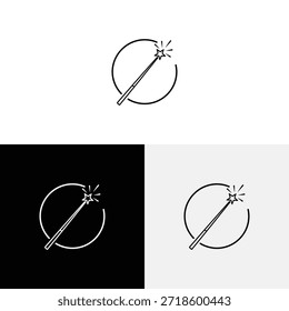 Magic wand ícone logotipo vetor ilustração design 