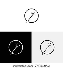 Magic wand ícone logotipo vetor ilustração design 