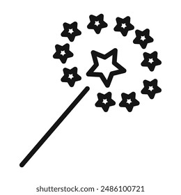 Magic wand icon mark in filled style