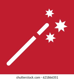 Magic wand icon on red background