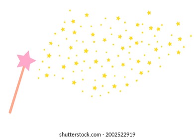 icono de varita mágica en fondo blanco, ilustración vectorial