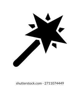 Zauberstab-Symbol auf weißem Hintergrund