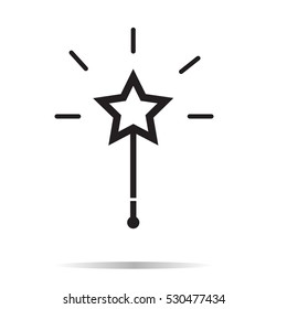 Magic wand icon on white background. Magic wand sign.