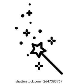 Magic wand icon outline set sign