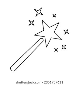 Magic Wand Icon In Outline Style