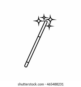 Magic wand icon in outline style isolated on white background. Tricks symbol