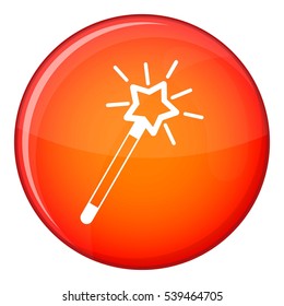 Magic wand icon in red circle isolated on white background vector illustration