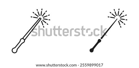 Magic wand Icon set in black color for ui designs